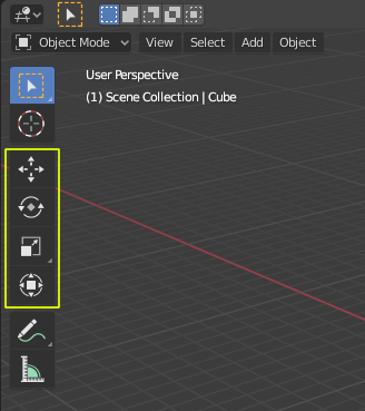 Blender Tools Palette or Toolbar in the 3D Viewport