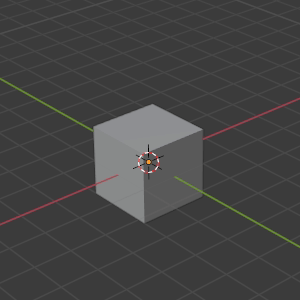 Animation of a 3D Cube being scaled in the 3D Viewport with the scale gizmo